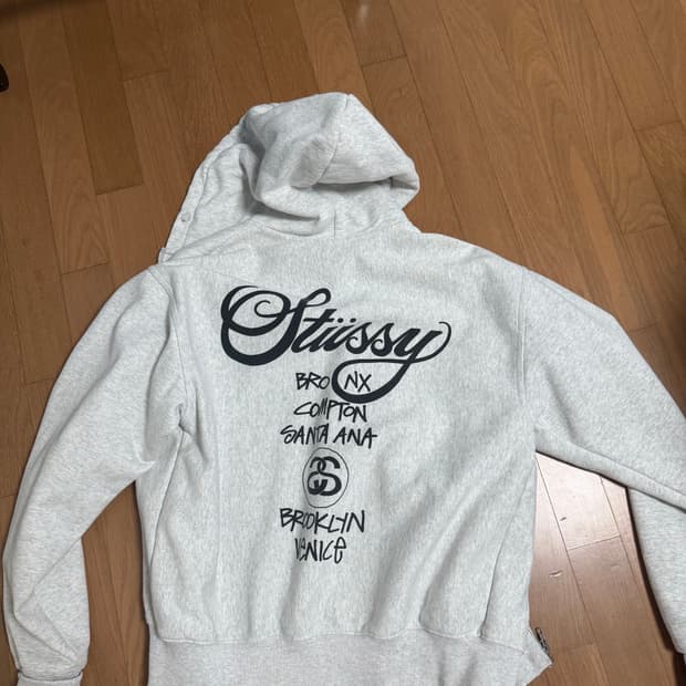 스투시 그레이 후드집업