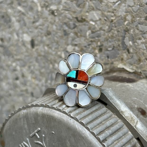 Zuni Sunflower 925Silver Ring