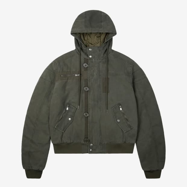 아캄 Button Placket Cotton Ma-1 Jacket
