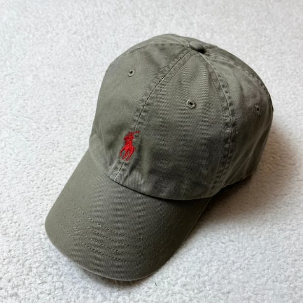 폴로 랄프로렌 00's 피그먼트 카키 로고 볼캡 A1684