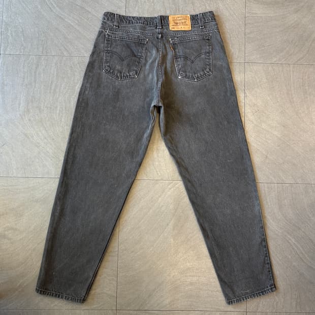 90s Levis 리바이스 550 데님 오렌지탭 블랙 팬츠 