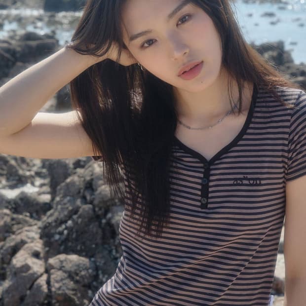 애즈온 캔디 스트라이프 티