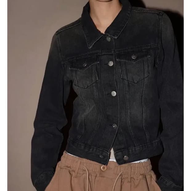 블랙업 메이드 스위텐 워싱 데님 자켓 흑청