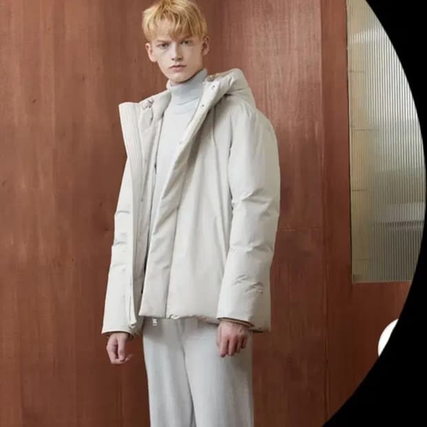 알레그리 후드 패딩 베이지 50사이즈