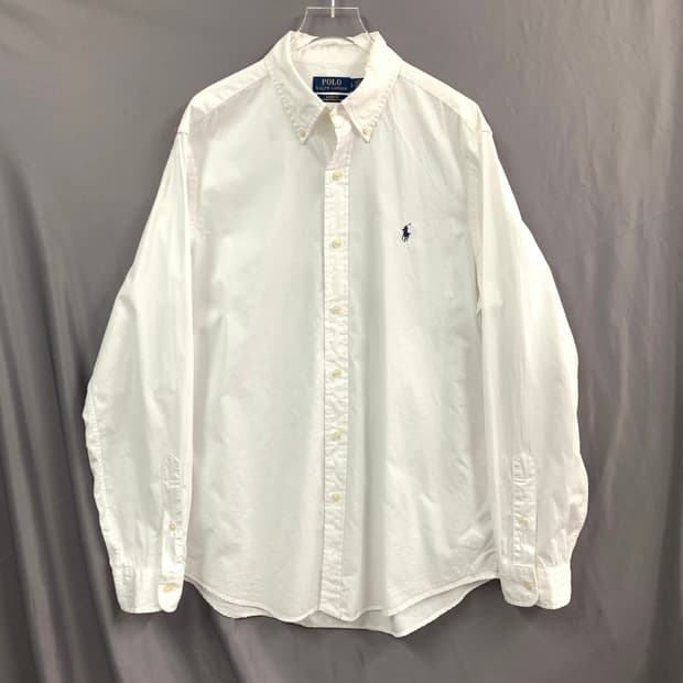 L 폴로랄프로렌 클래식핏 신형 QR택 페더웨이트 트윌 화이트 셔츠