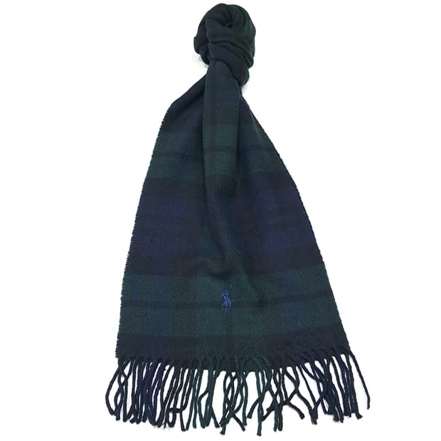 MX599 폴로 00s 이태리판 램스울 블랙워치 머플러 목도리