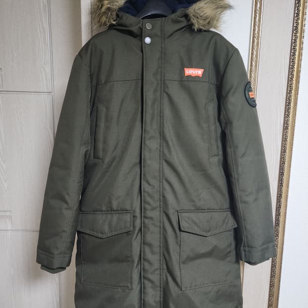 리바이스 키즈 올리브 패딩 L