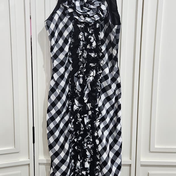 체크 프릴 원피스