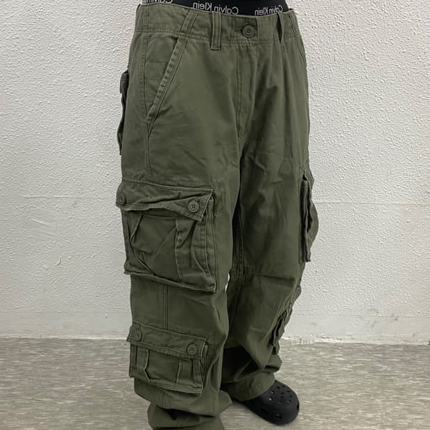 수 90's 빈티지 카키 카고팬츠 L