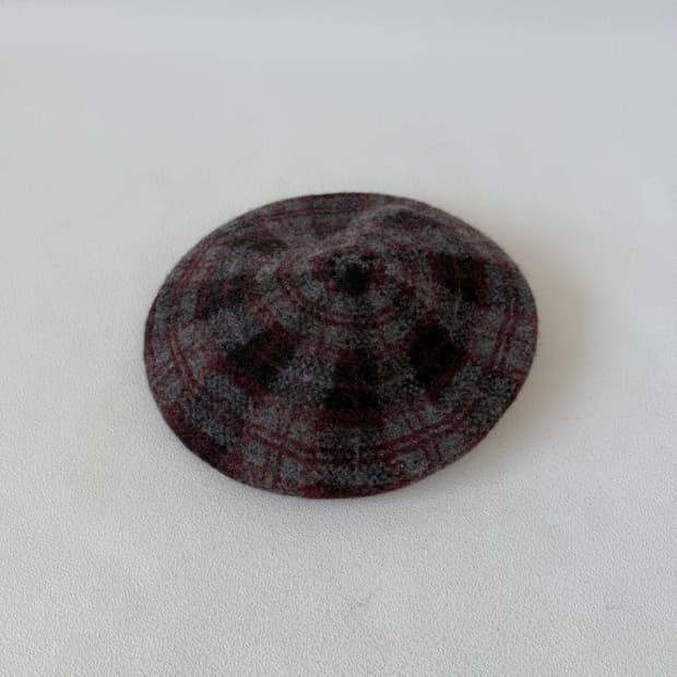 Pre owned 체크 울 햇