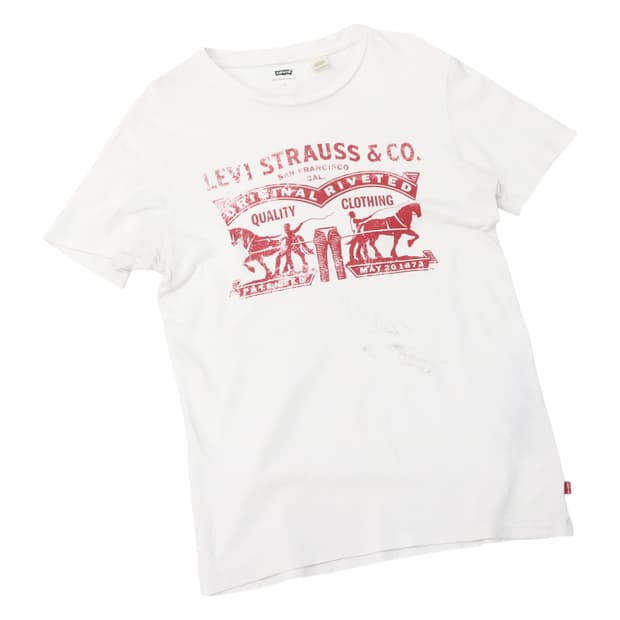 Levi's 리바이스 빈티지 투호스 그래픽 아이보리 반팔티셔츠 (S)
