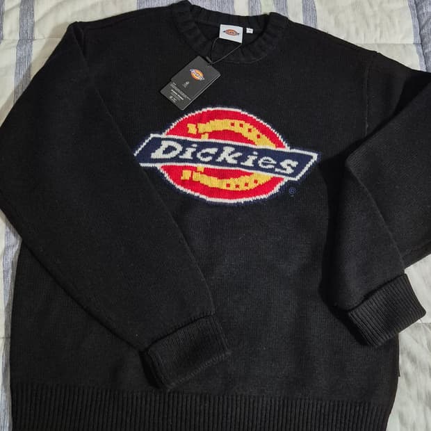 디키즈 트리로고 니트 블랙 L 새상품