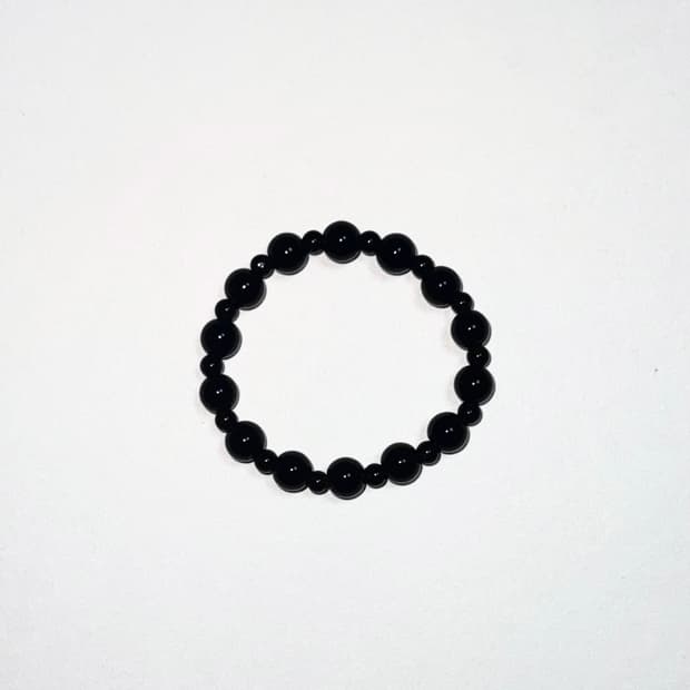 layered black beaded acc
