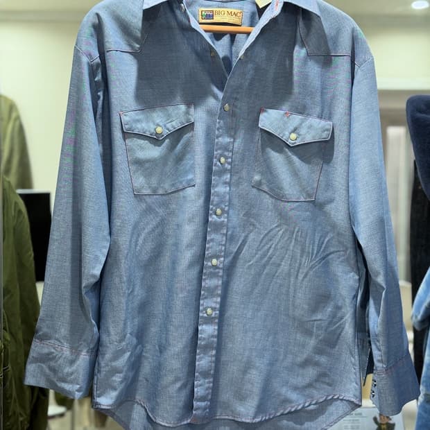 Big Mac 웨스턴 샴브레이 셔츠 made in USA (L)