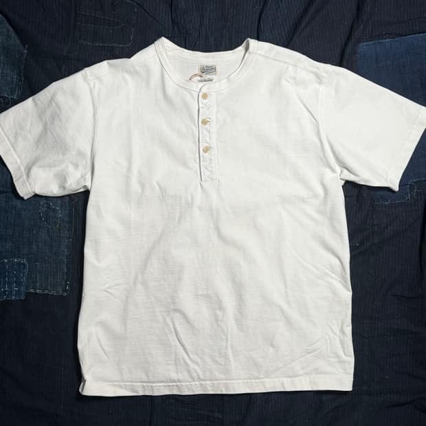 브론슨 10.6oz 코튼 숏 슬리브 헨리 티셔츠 XXL