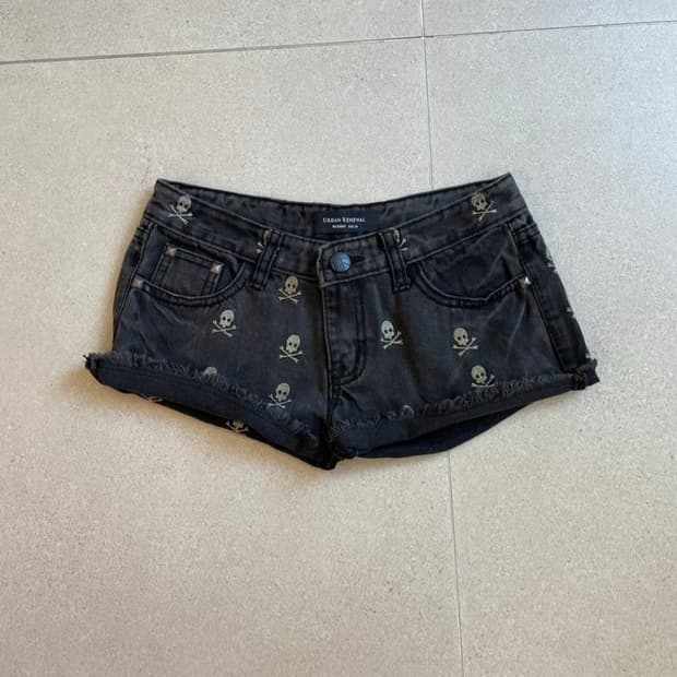Japanese vintage Skull funk short pants