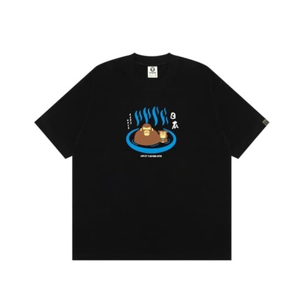 AAPE 에이프 온천 티셔츠 블랙