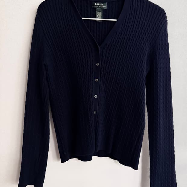 로렌 랄프로렌 꽈배기 가디건