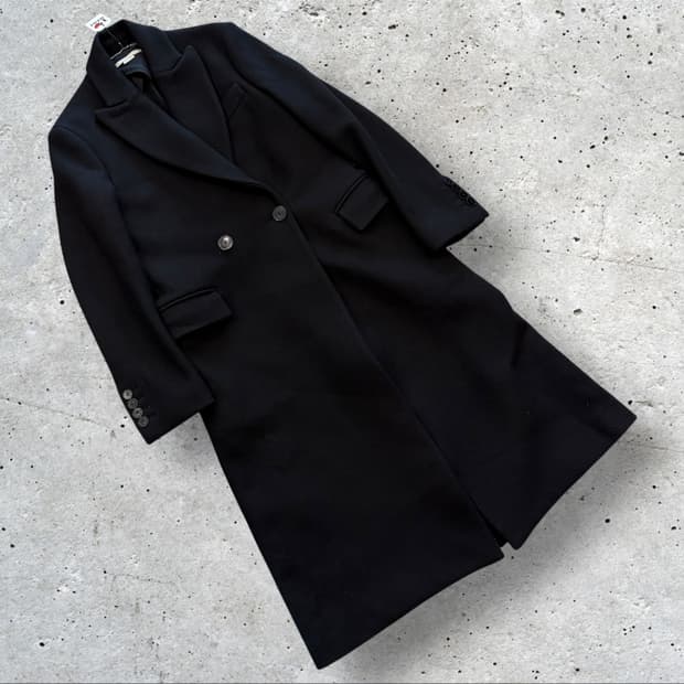 [34] 스텔라매카트니 수입택 블랙 더블 버튼 롱 코트 C986