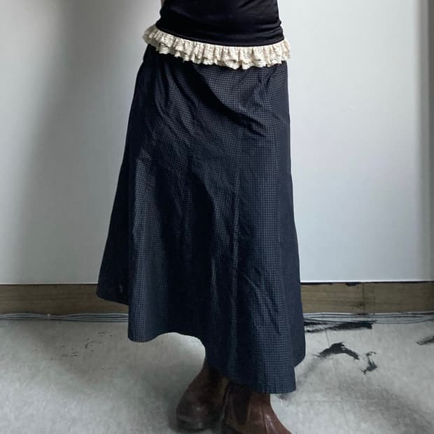 도트 롱 스커트