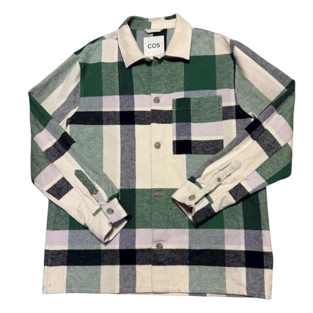COS 코스 그린 체크 남방