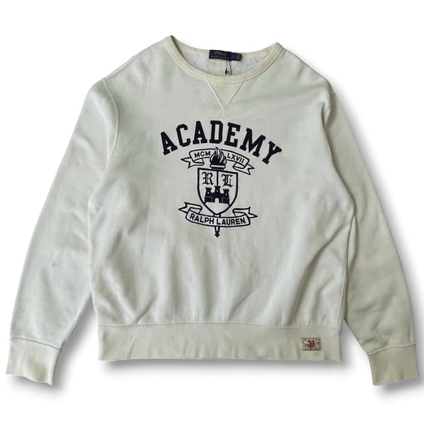 폴로랄프로렌 화이트 아카데미 안감기모 맨투맨 L