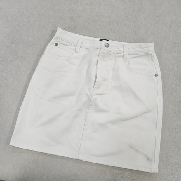 M 리 화이트 데님 미니스커트 0608Y2