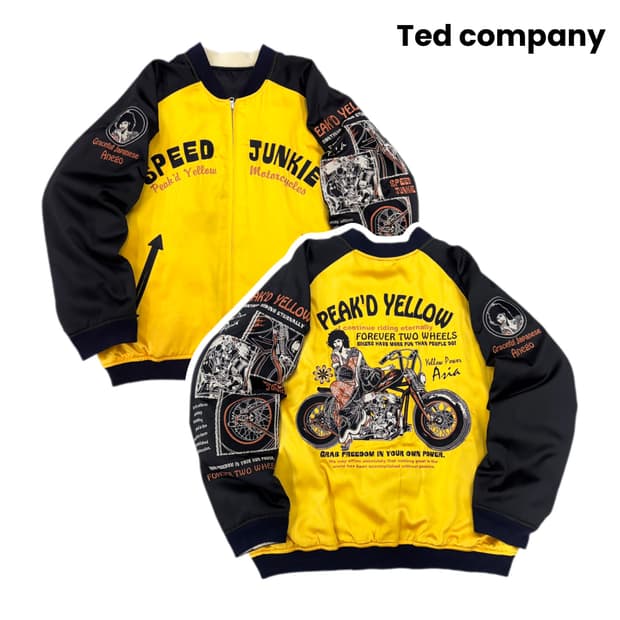 Tedman 테드맨 제팬 peak’d yellow 바이커 리버시블 스카쟌