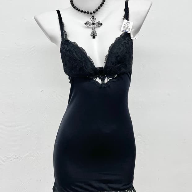 블랙갸루 레이스 슬립