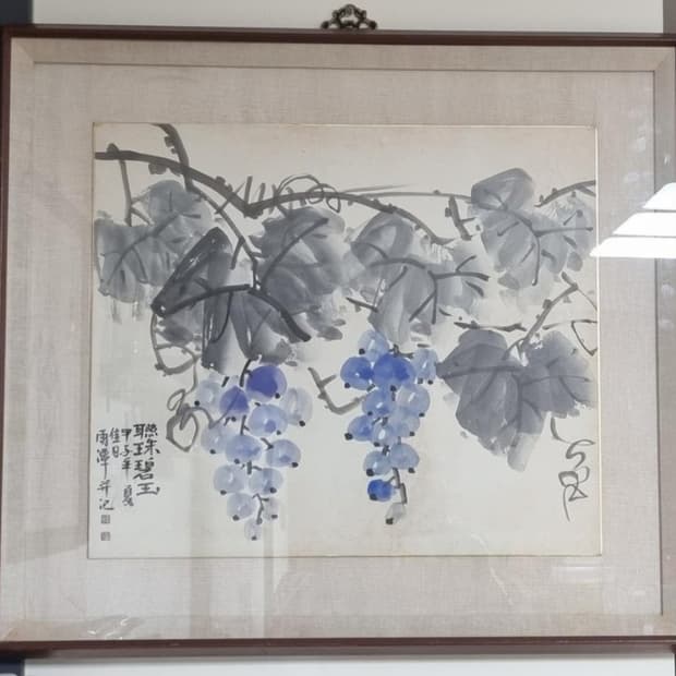 우담 이영수 화가의 포도화, 동양화, 한국화 (73 x 65)