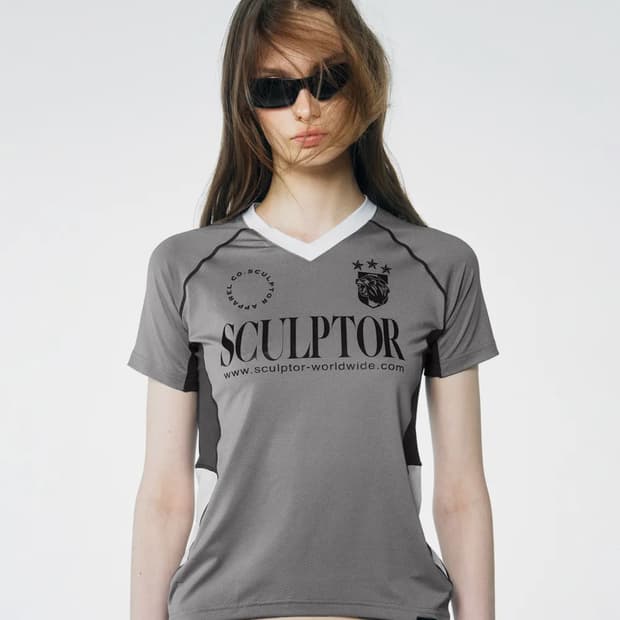 스컬프터 스포츠 저지 티셔츠 그레이