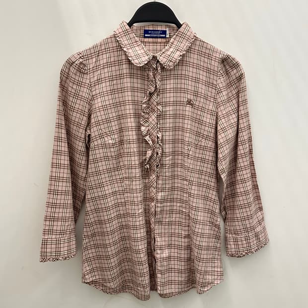 BURBERRY 버버리 핑크프릴 체크셔츠