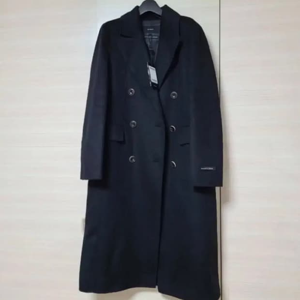 온앤온 캐시미어 핸드메이드 더블 롱코트 블랙 2사이즈