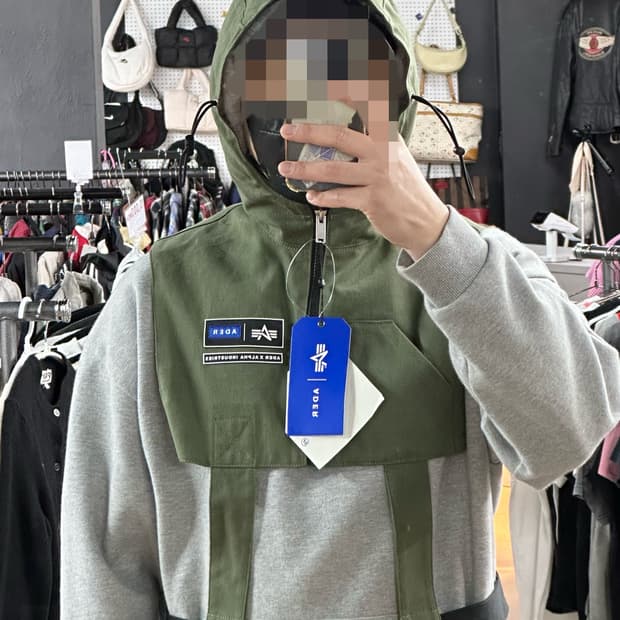 🔥알파 인더스트리 x 아더에러 MA-1 후드 베스트 세이지🔥