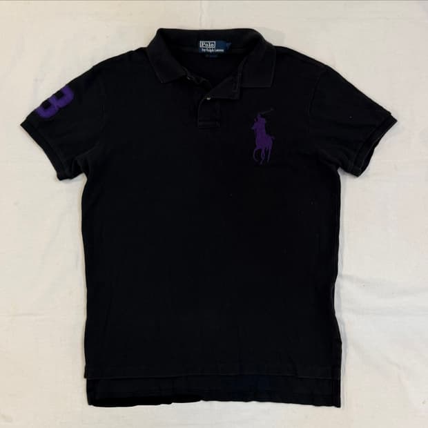 폴로 랄프로렌 빅포니 치프키프 반팔 카라티 퍼플 블랙