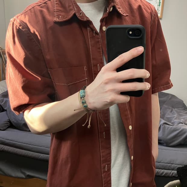 ZARA 반팔셔츠 L 버건디