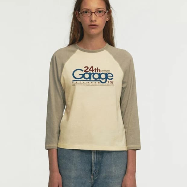 테켓 Garage L/S Tee Cream 롱슬리브