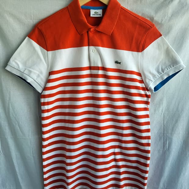 라코스테 남성 반팔 카라티 코튼혼방 95 슬림핏 여름 폴로티