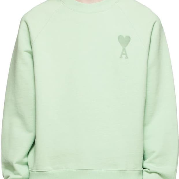 아미 스몰 하트 로고 스웨트셔츠 아쿠아