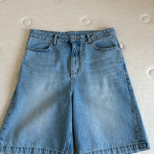 브라운야드 와이드 데님 쇼츠 4 연청