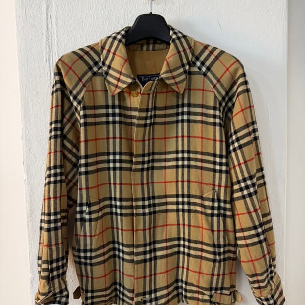 버버리 노바체크 울 블루종