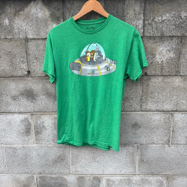Rick and morty 카툰 빈티지 프린팅 반팔 티셔츠 m