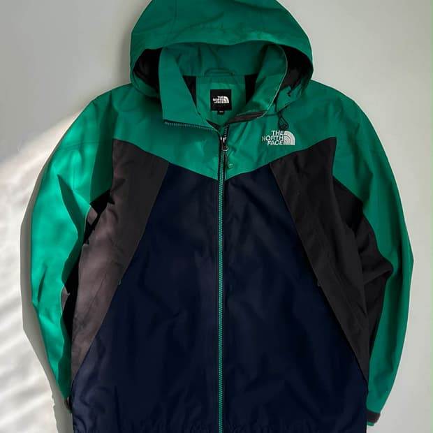 [S] 노스페이스 컬러 블록 마운틴 후드 윈드브레이커 자켓
