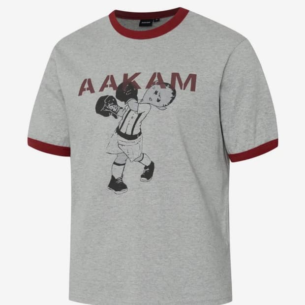 아캄 Punch Boy Printed Ringer Top 링거티