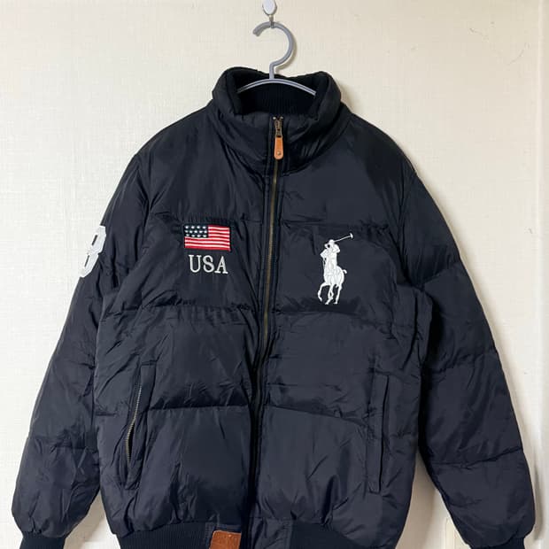폴로 랄프로렌 빅포니 성조기 패딩 블랙