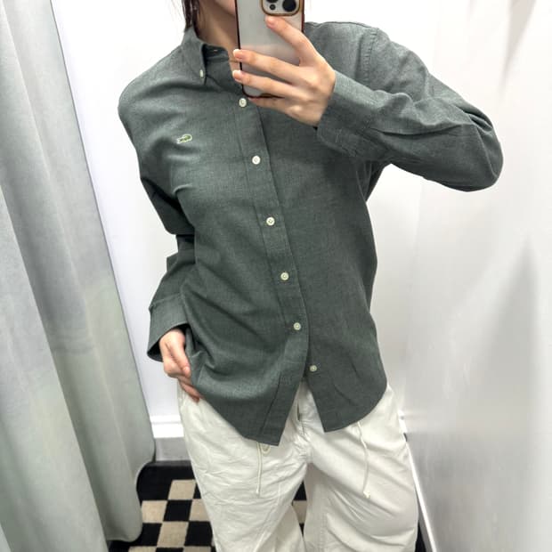 라코스테 그린 체크 레귤러핏 셔츠 