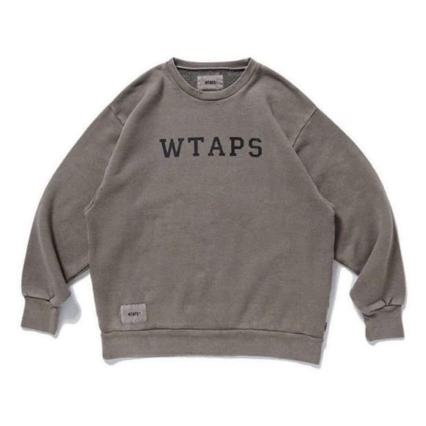 [L] 더블탭스 컬리지 디자인 크루넥 맨투맨 그레이 19AW