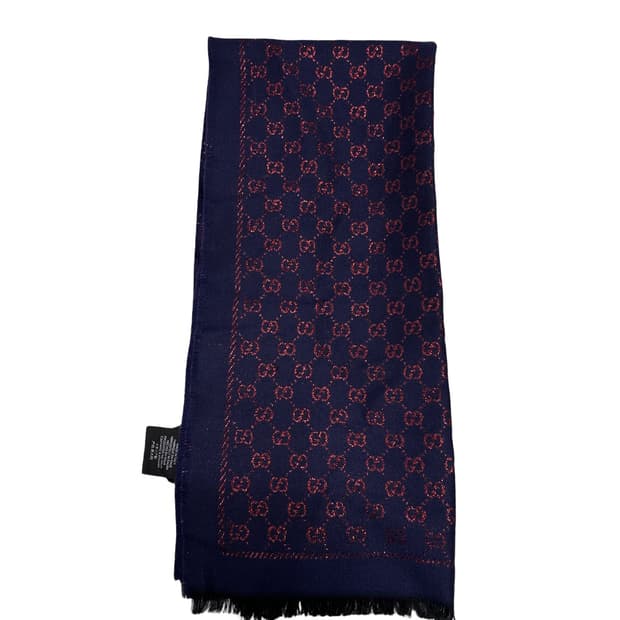 구찌 메탈릭 GG 울 머플러