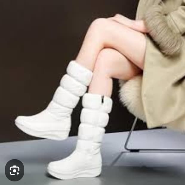 화이트아이보리 패딩 롱부츠 240 지퍼형 | 털깔창 포함 5cm키높이