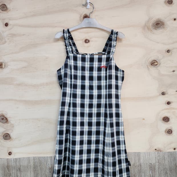 446) 하트클럽 체크 끈 원피스